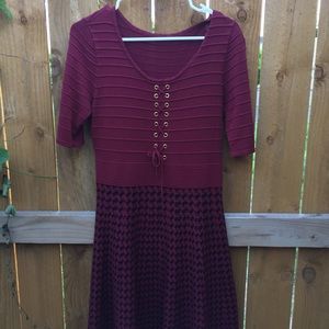 Houndstooth Magenta XL Dress